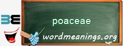 WordMeaning blackboard for poaceae